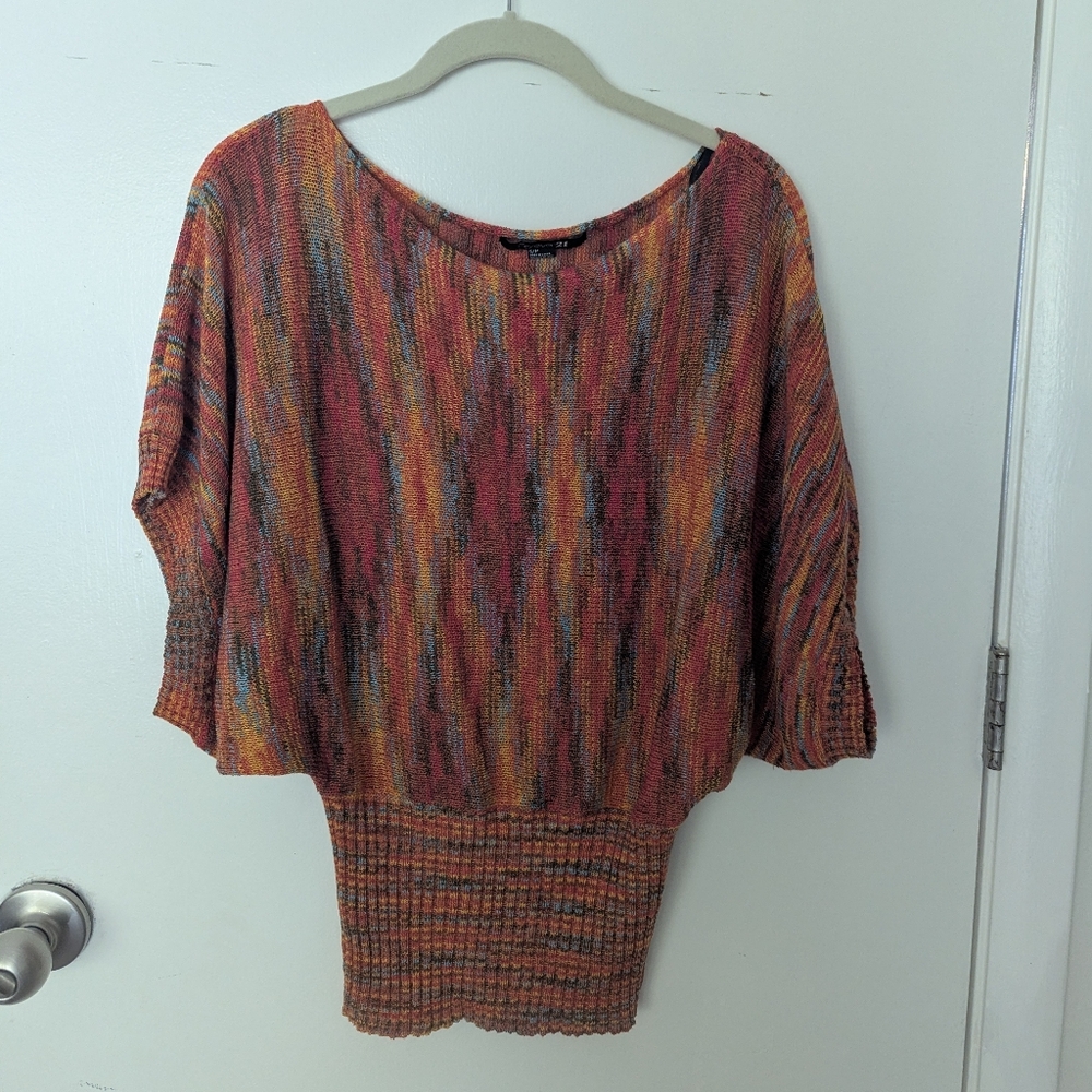 Forever 21 Multicolor Off-the-Shoulder Knit Sweater